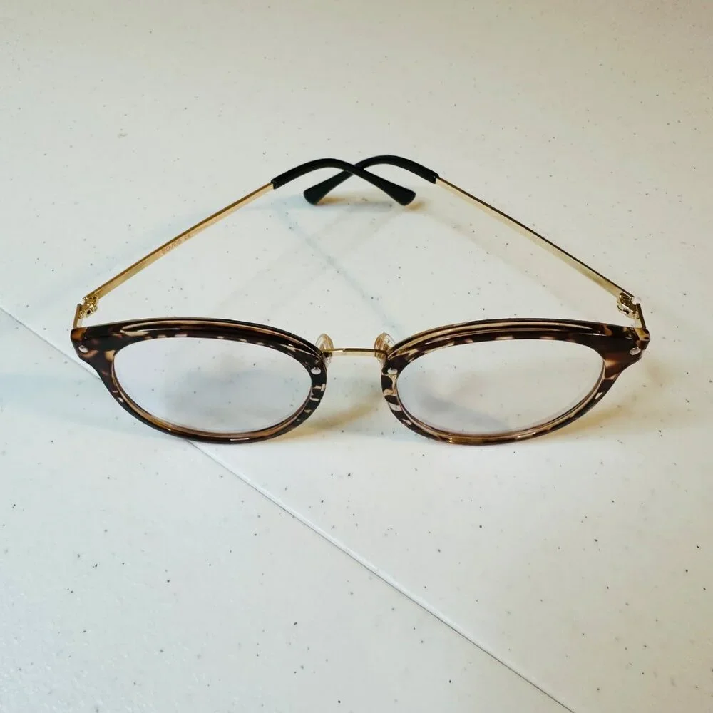Tortoiseshell Retro Round Frame Blue Light Blocking Glasses Anti-Blue Light Lens